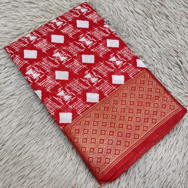 Linen Mix Cotton Saree With Big Border | SR25